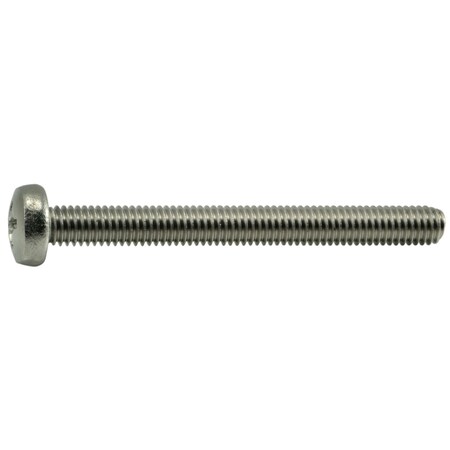 Midwest Fastener M6-1.00 x 60 mm Phillips Pan Machine Screw, Plain Stainless Steel, 6 PK 38171